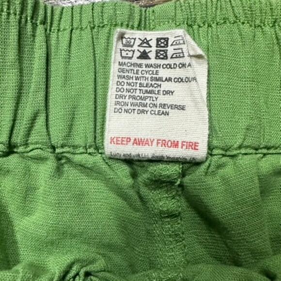 LUCY&YAK Jessie Organic Cotton Linen Elastic Shorts Matcha Green sz XL - Picture 5 of 7